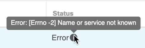 The name or service unknown error can indicate a configuration issue with a dynamic attributes connector adapter or connector